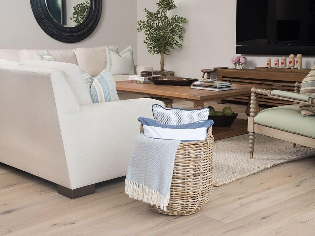 Kouboo 1060109 Rattan Kobo Round Storage Basket, Gray Pack of 2