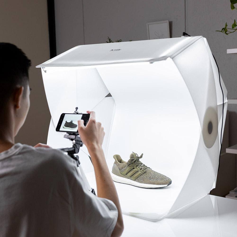 Foldio3 25x22 Inch All-in-One Photography Studio Tent Box (Includes LED Lights and 2 Backdrops)