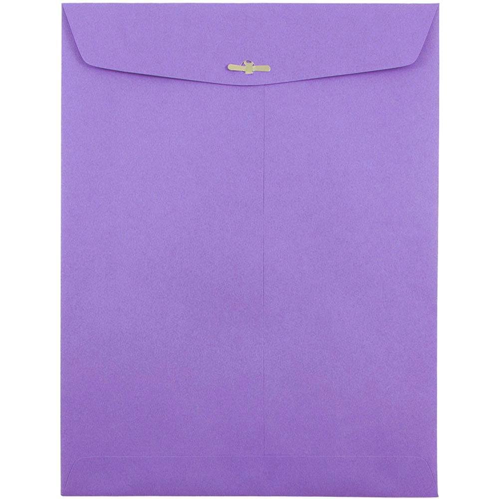 Jam Paper Violet Purple Recycled Brite Hue 9 x 12 Open End Catalog Envelopes with Clasp Closure-900906767c - 500 per Pack