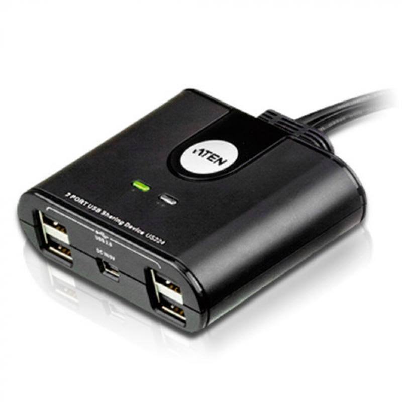Aten Us224 2 Port USB 2.0 Peripheral Hub - Black