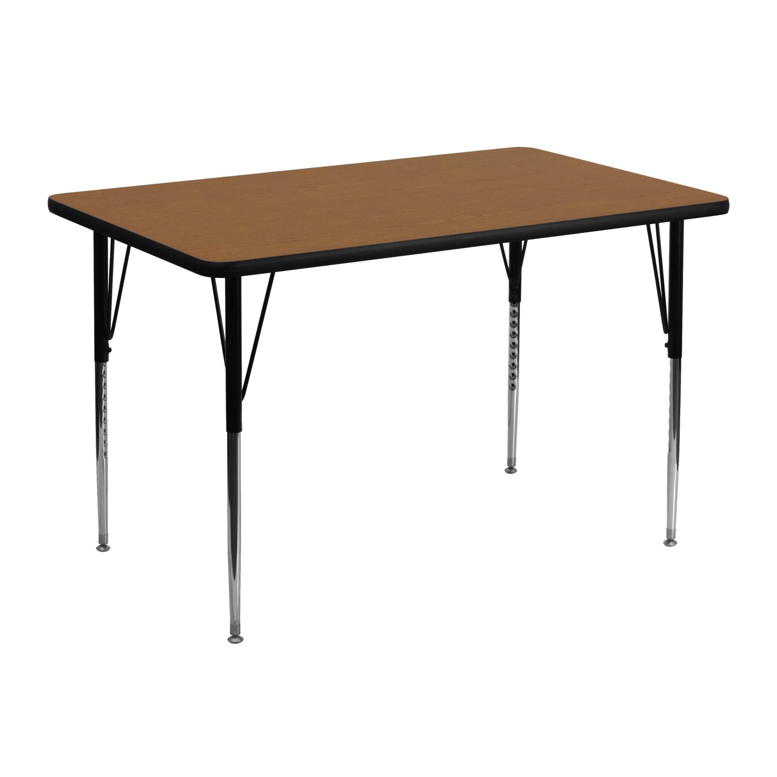 Flash Furniture 30&&w x 48&&l Rectangular Oak Thermal Laminate Activity Table -