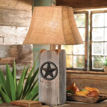 Rustic Star Table Lamp - Rustic Lighting, Black