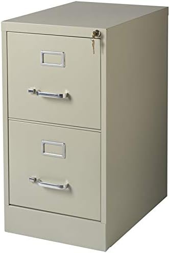 Pemberly Row 2 Drawer Metal Letter Width Vertical File Cabinet in Black