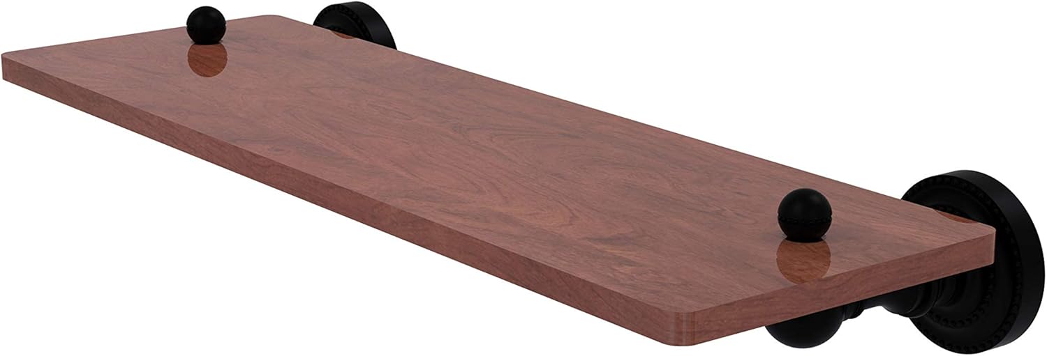 Allied Brass DT-1-16-IRW Dottingham Collection 16 Inch Solid IPE Ironwood Wood Shelf, Matte Black