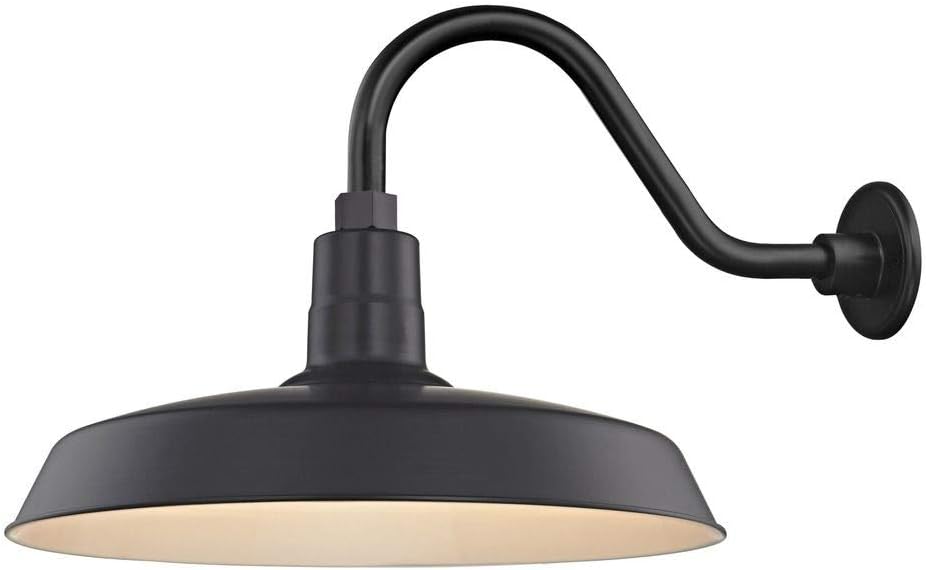 Black Gooseneck Barn Light with 18