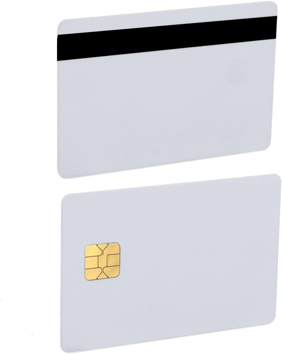 smartelf Java Cards Compatible J2A040 Smart Chip Cards with 2 Track 8.4mm Black HICO Magnetic Stripe (5Pack) Pack of 2