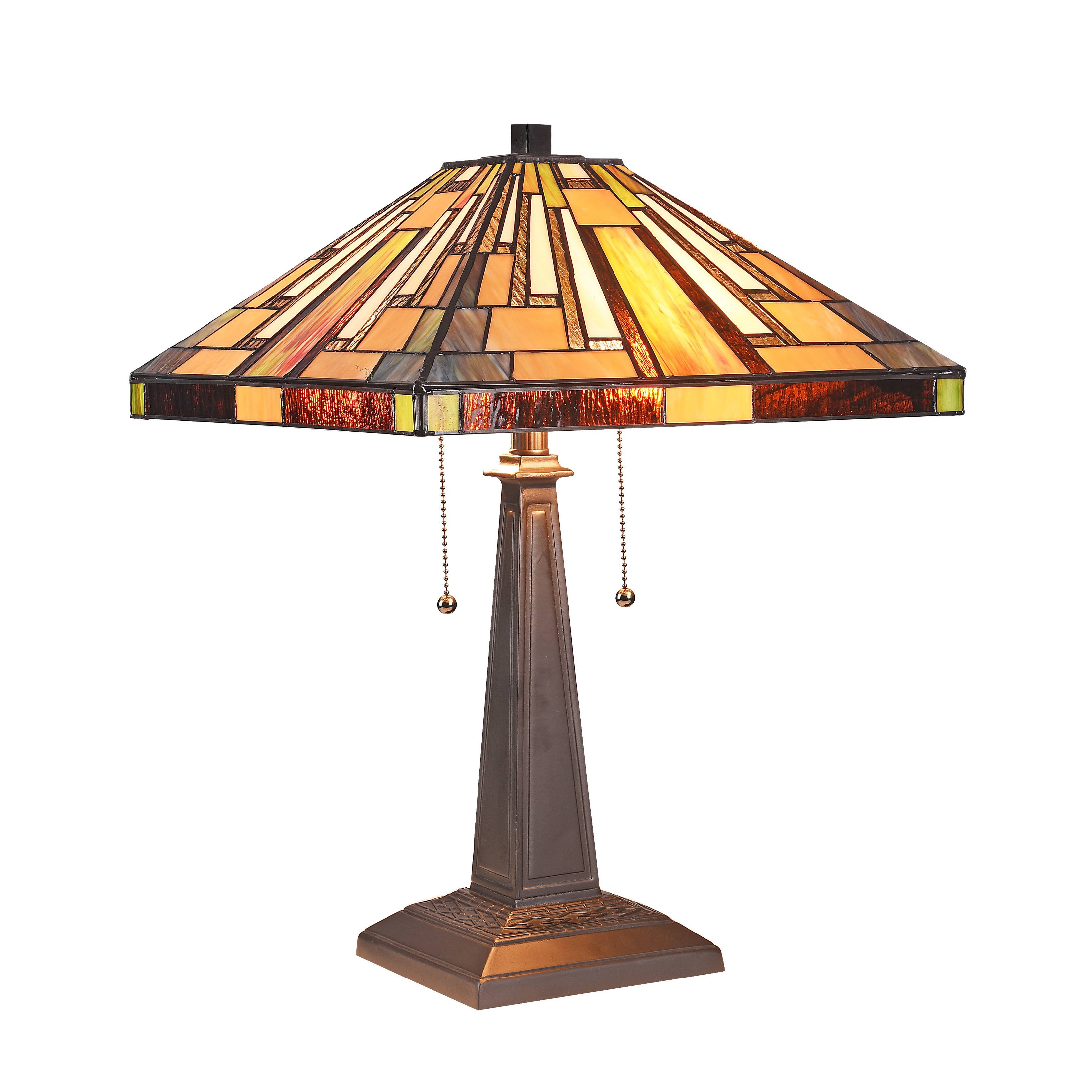 Chloe Lighting Merton Mission 2 Light BLACKISH Bronze Table Lamp 16x22 Wide