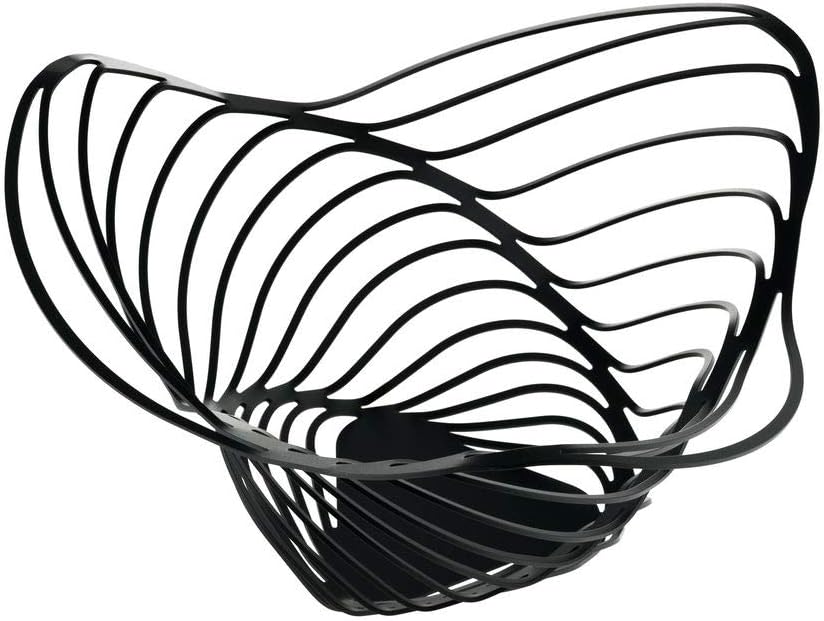 Alessi ACO04/12 B Trinity Citrus basket in steel coloured with epoxy resin, black.
