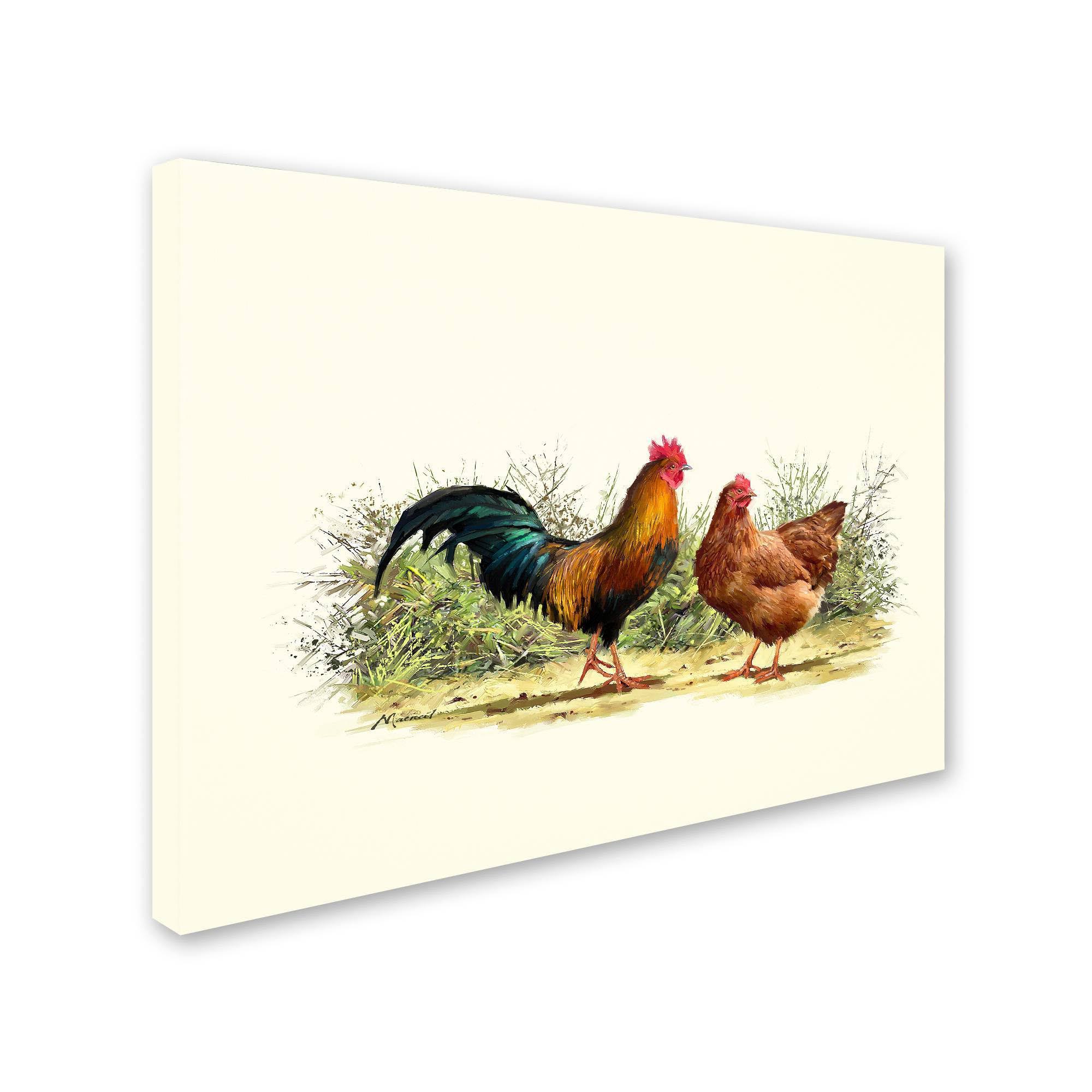 Trademark Fine Art Cockerel and Hen Copy by The Macneil Studio, 24x32-Inch