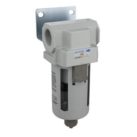PneumaticPlus Safd400-n06b Compressed Coalescing Air Filter, 0.01 Micron 3/4 inch NPT - Poly Bowl, Manual Drain, Bracket