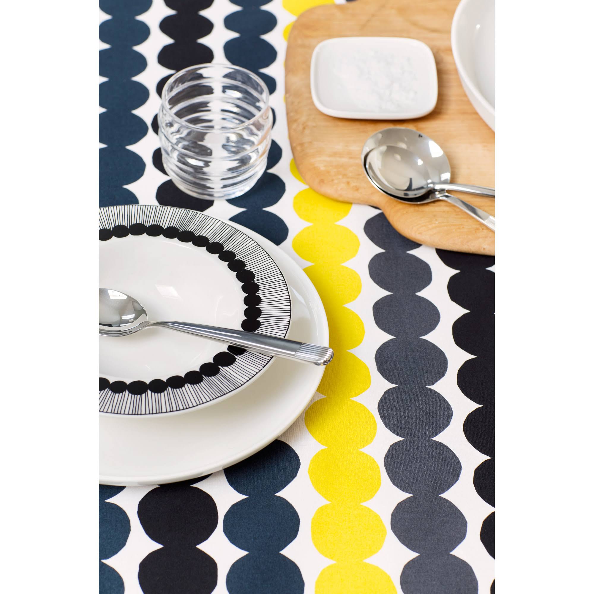Marimekko R&auml;symatto Fabric, Black-Yellow