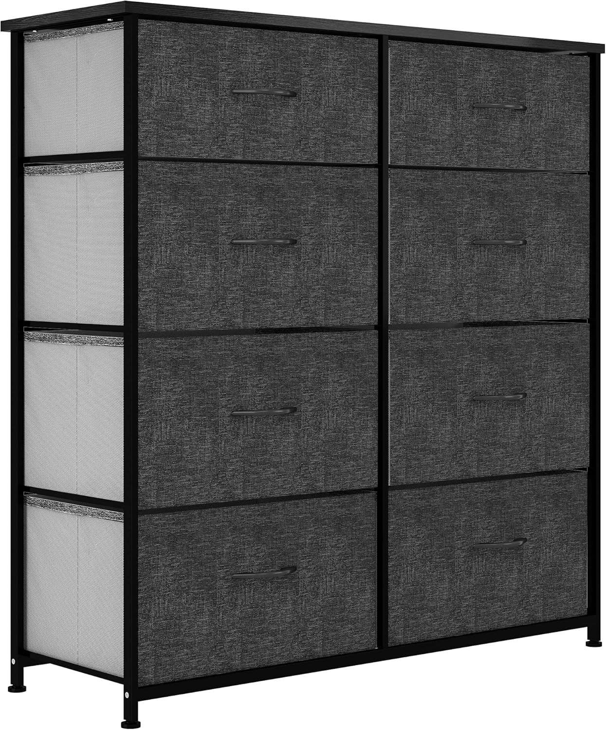 YITAHOME 8 Drawer Dresser - Fabric Storage Tower Unit with Large Capacity, Organizer Unit for Bedroom, Living Room & Closets - Sturdy Steel Frame, Wooden Top & Easy Pull Fabric Bins (Gray)