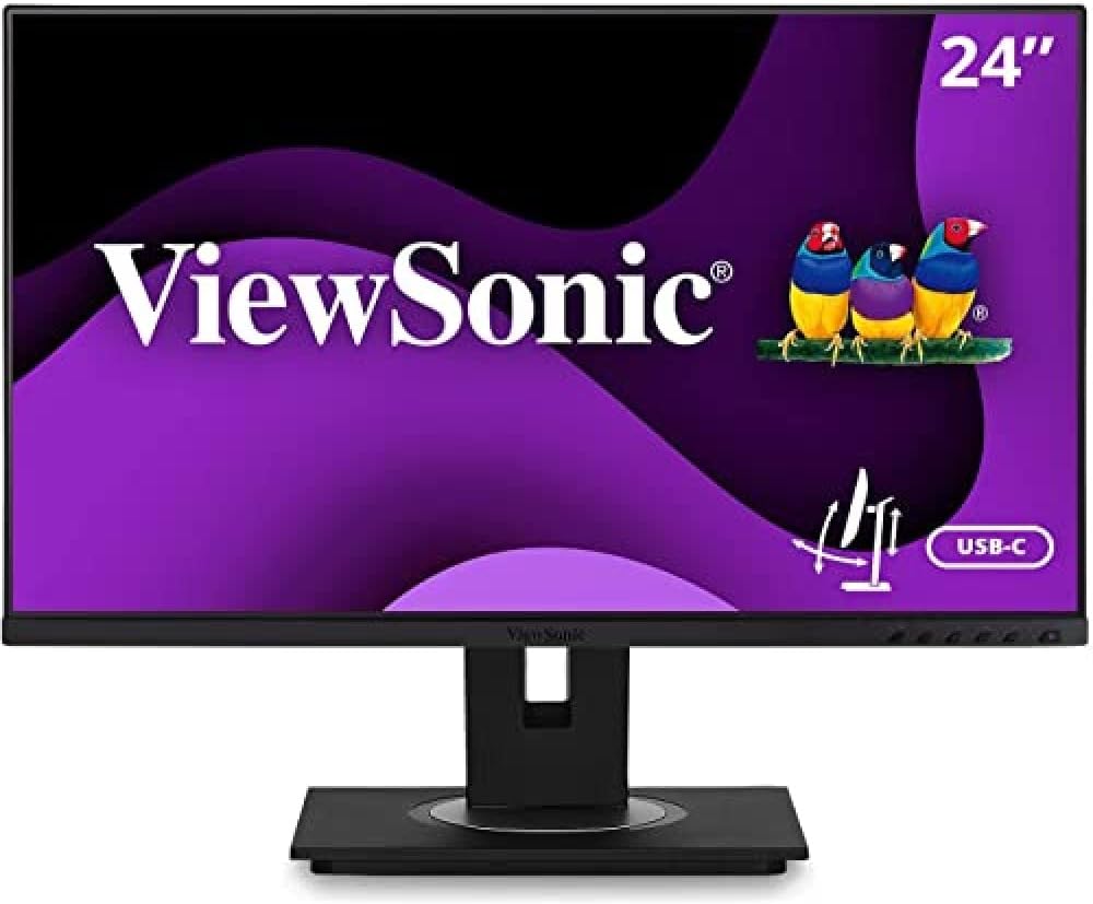 ViewSonic VG2755 27 Inch IPS 1080p Monitor with USB 3.1 Type C HDMI DisplayPort VGA and 40 Degree Tilt Ergonomics for Home and Office Black