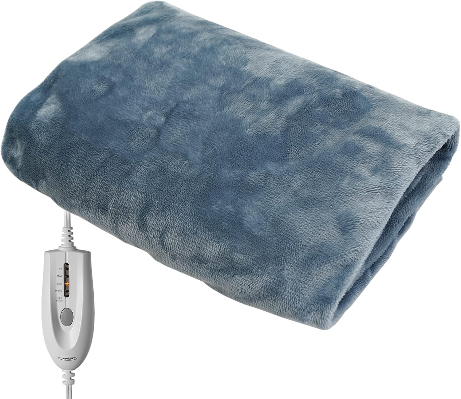 Electric Throw Blanket Heated - 50 x 60 Double-Layer Flannel - 4 Heating Levels, 4 Hours Auto-Off - Machine Washable, Beige