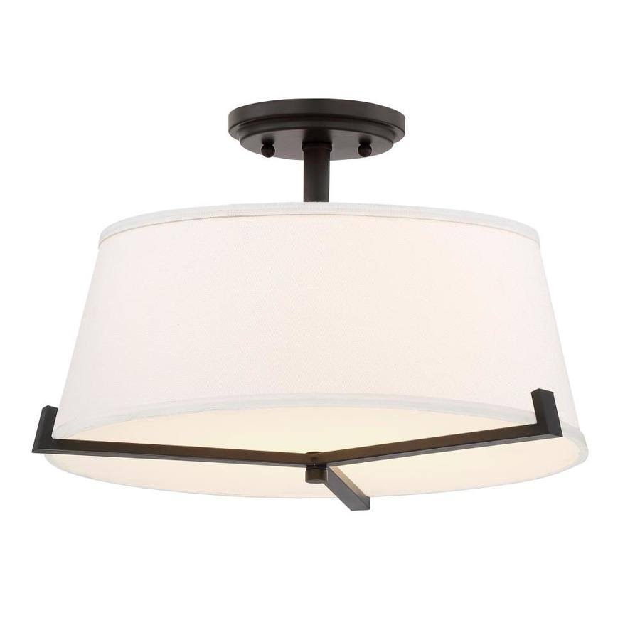 Quoizel South Beach 16-in W Bronze Fabric Semi-Flush Mount Light