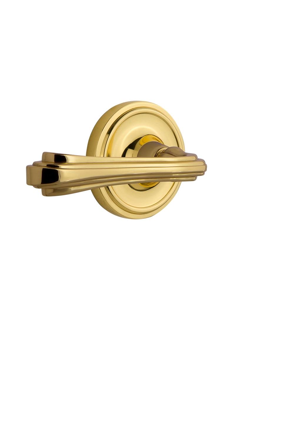 Nostalgic Warehouse CLAFLR_PSG_238_NK_RH Fleur Right Handed Passage Door Lever S Unlacquered Brass
