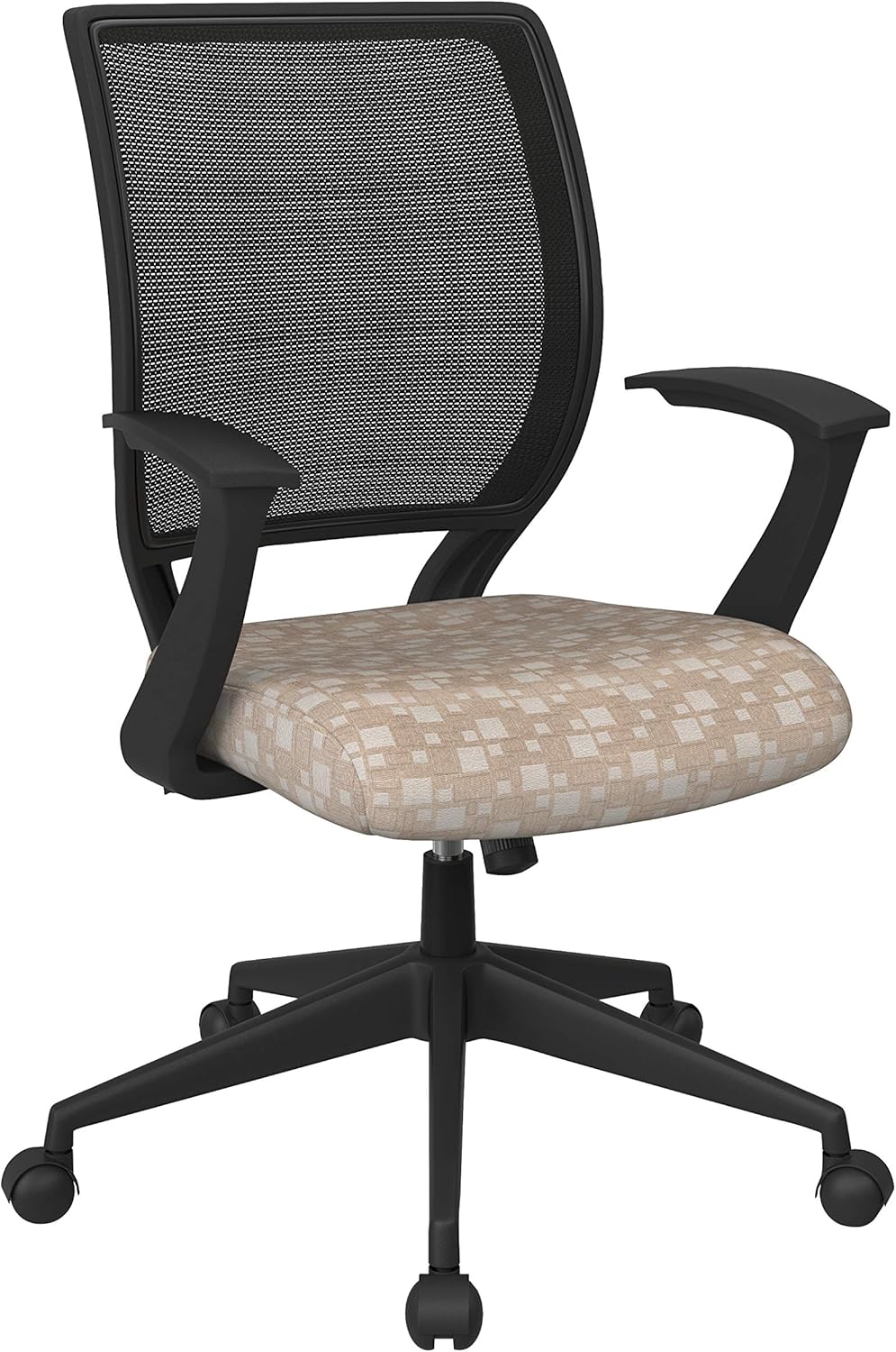 Office Star EM Series Screen Back Office Computer Task Chair with Lumbar Support and Designer T Arms, Jade Fabric