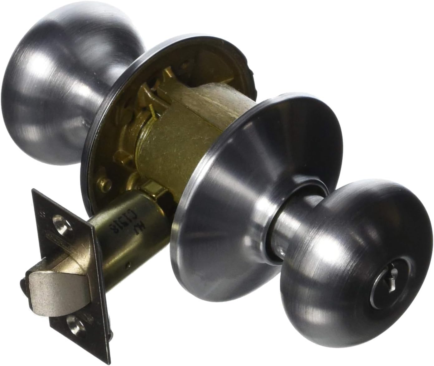 Schlage F80-PLY Plymouth Storeroom Door Knob Set, Satin Chrome Pack of 2