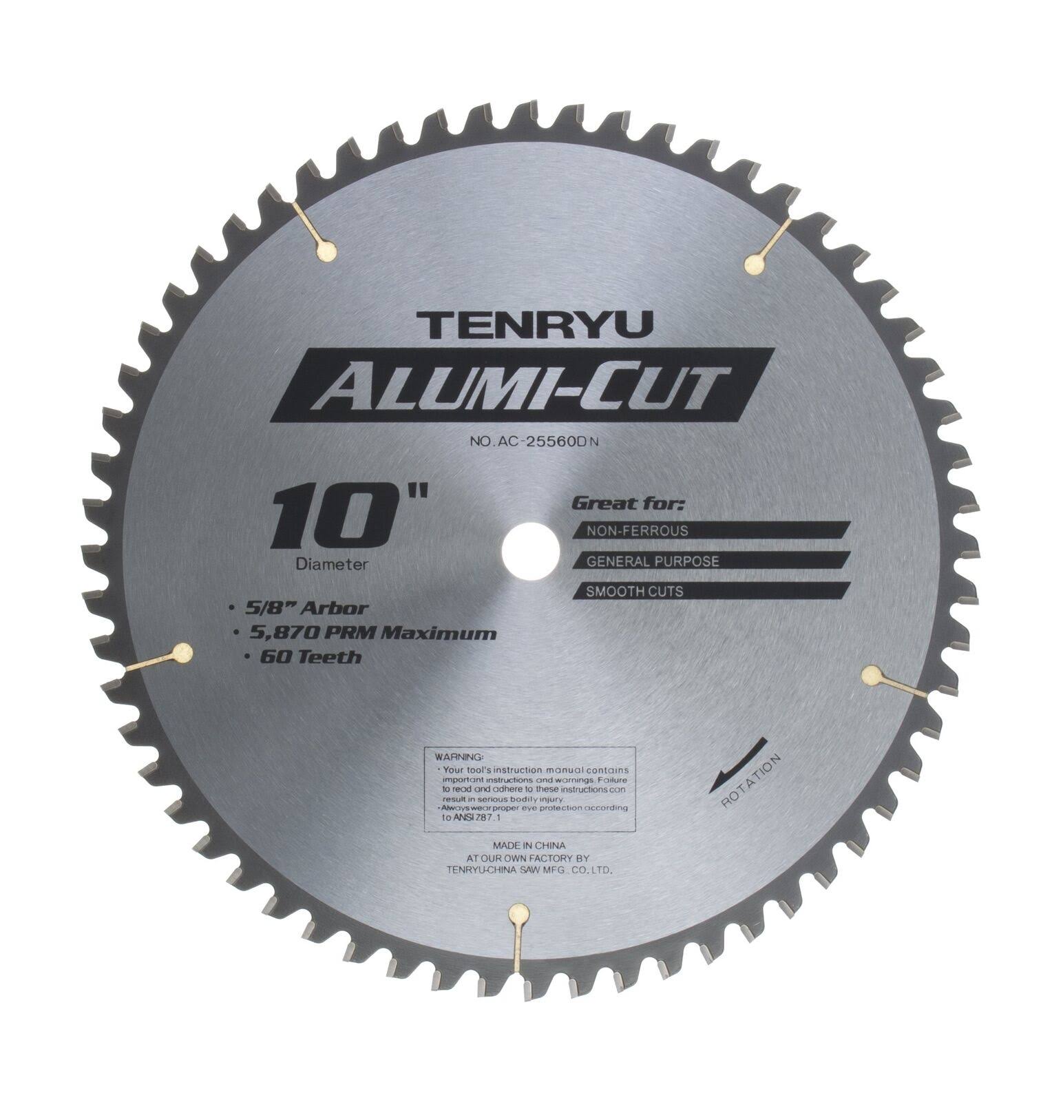 Tenryu AC-25560DN 10x22 Alumi-Cut Carbide Tipped Blade 60T 5/8x22 Arbor