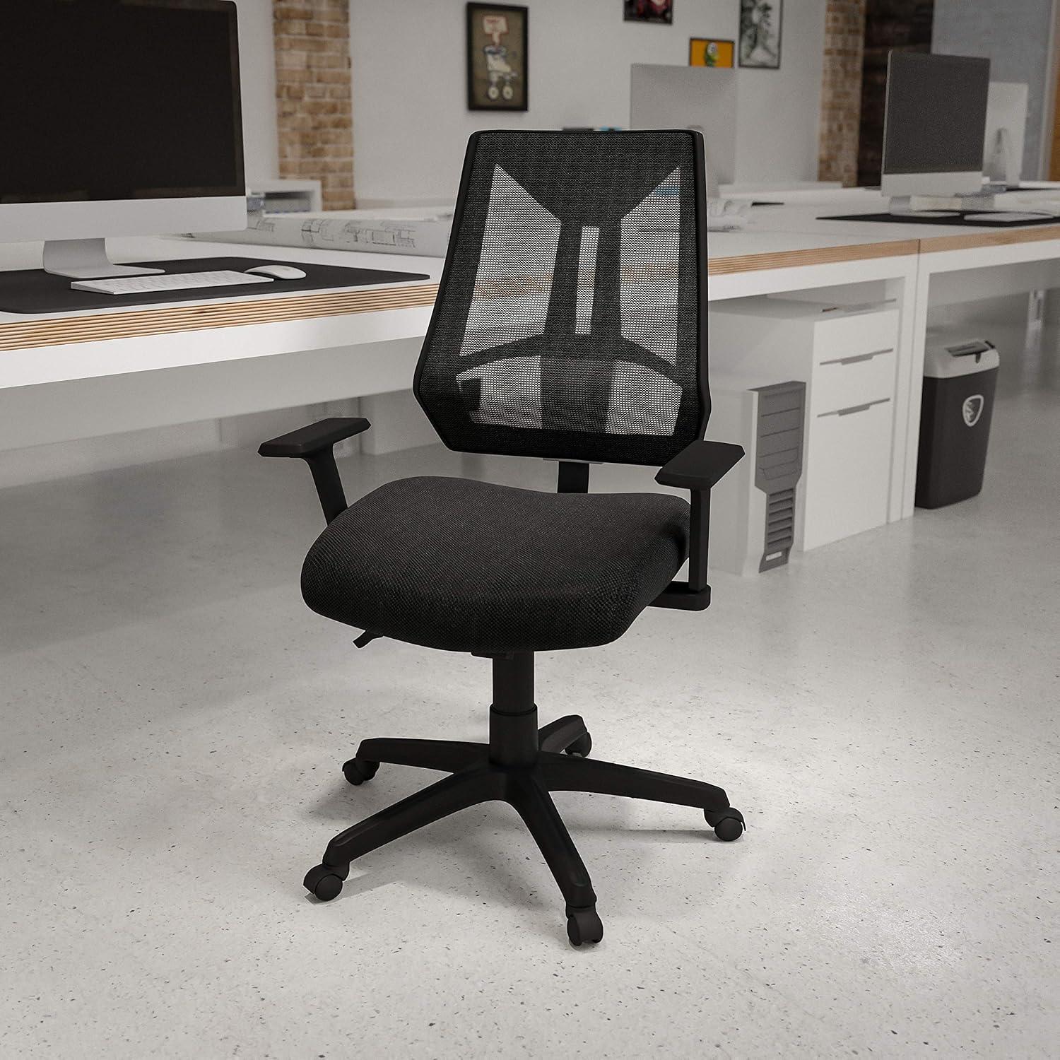 Flash Furniture High Back Black Mesh Multifunction Swivel Ergonomic Task Office Chair with Adjustable Arms