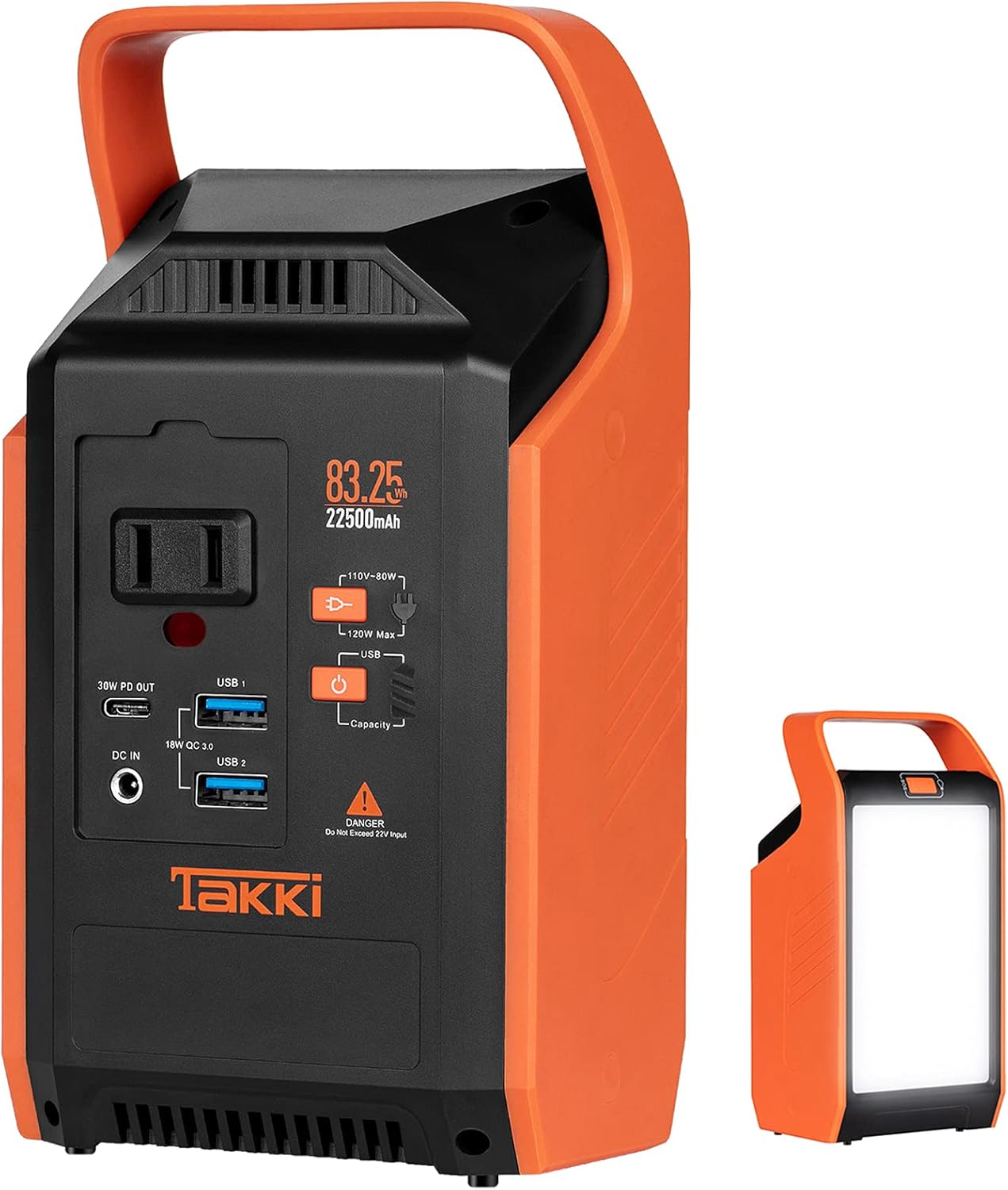 83Wh Portable Power Station, Solar Generator Power Bank with 110V AC Battery Backup and Camping Lights for School, Camping, Home Use, Laptops, Fan Road Trip, Emergency(Solar Panel Not Included)