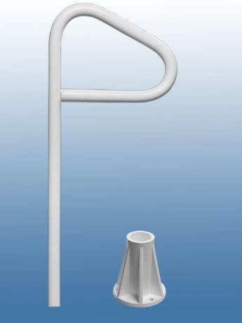 SAFTRON Black Single-Post Spa Rail - SF-59 Handrail with Lift & Turn Base. (Horizontal bar 45