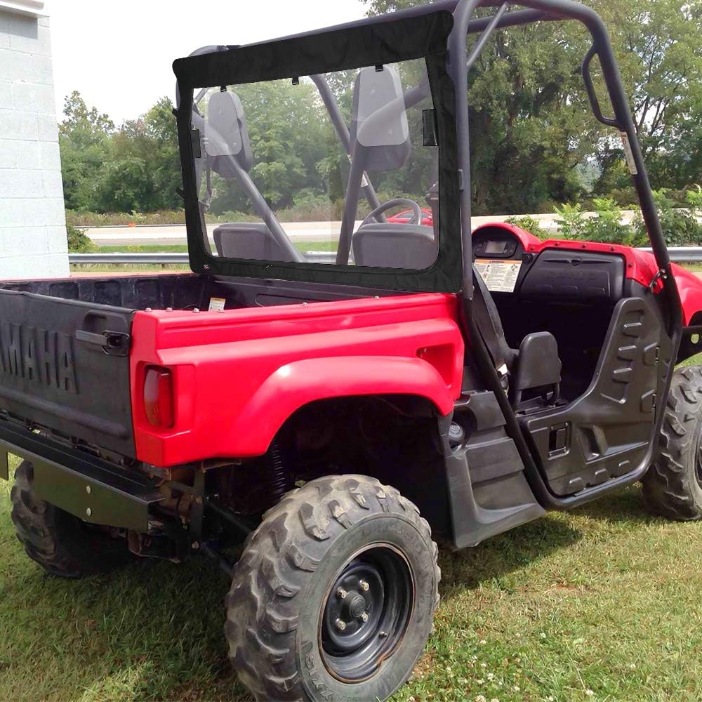 Kemimoto UTV Rear Windshield with Zipper Back Window compatible with Rhino 450 660 700 / Massimo 500 700