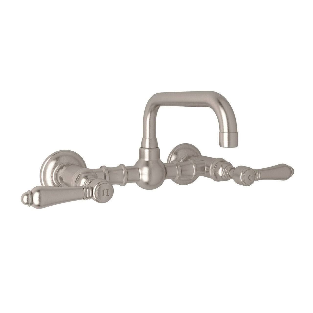 Rohl Acqui Wall Mount Bridge Bathroom Faucet - Satin Nickel - A1423LMSTN-2