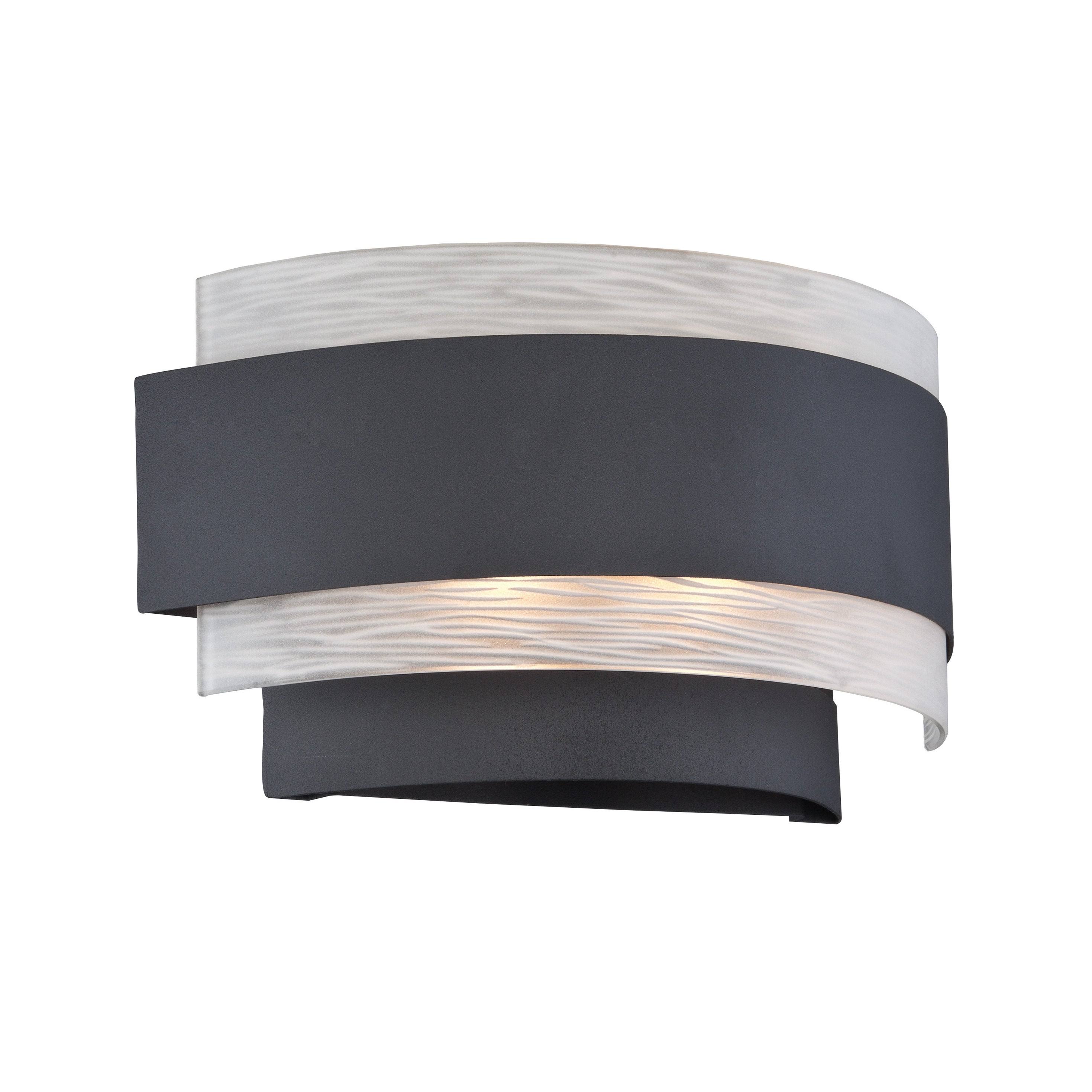 Lite Source-LS-16836-Gaetano - Two Light Wall Sconce Black Finish with Frosted Glass