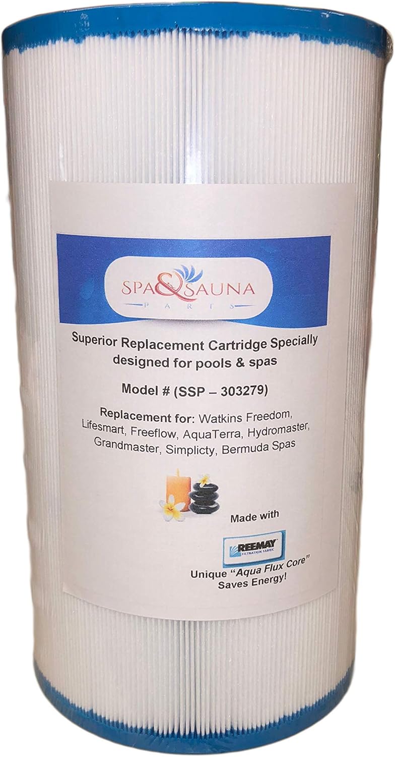 Spa & Sauna Parts Replacement Filter Cartridge for Watkins Freedom, Lifesmart, Freeflow, AquaTerra, Hydromaster, Grandmaster, Simplicty, Bermuda Spas Pack of 2