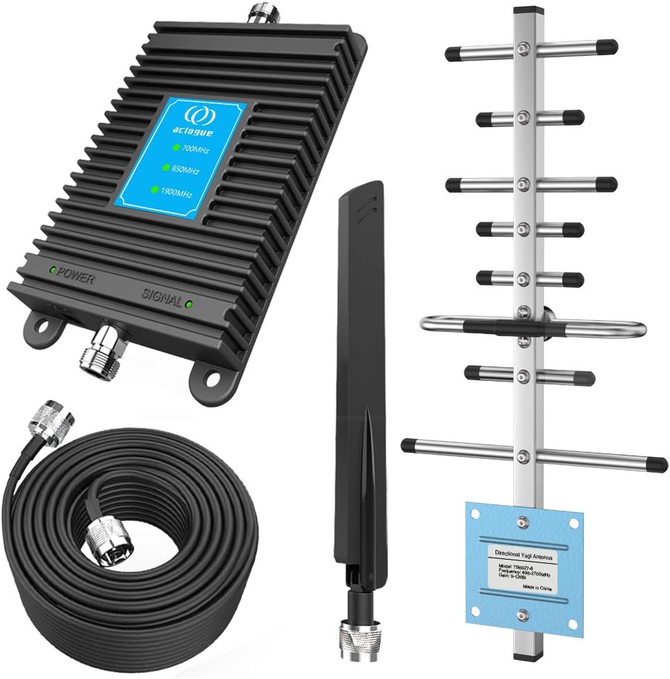 Home 5G Cell Phone Signal Booster for Verizon, AT&T 2G 3G 4G LTE Phone Signal Repeater Amplifier Antenna Kit, Cover up to 4000 SqFt Improve Internet Connections, Calls and Text, FCC Approved (Black)