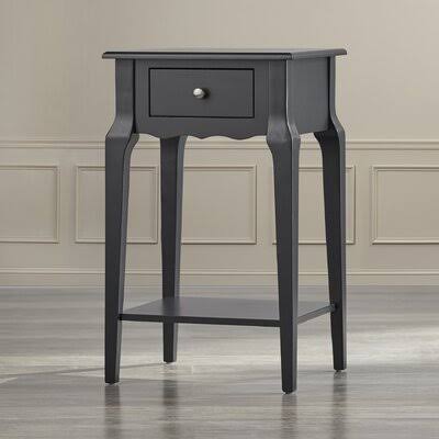 Three Posts Hague End Table with Storage Color: Vulcan Black