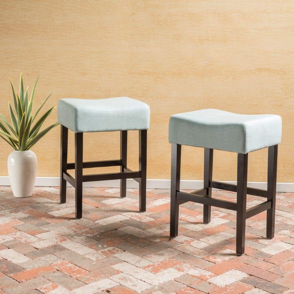 Christopher Knight Home Lopez Fabric Backless Counterstools, 2-Pcs Set, Light Blue