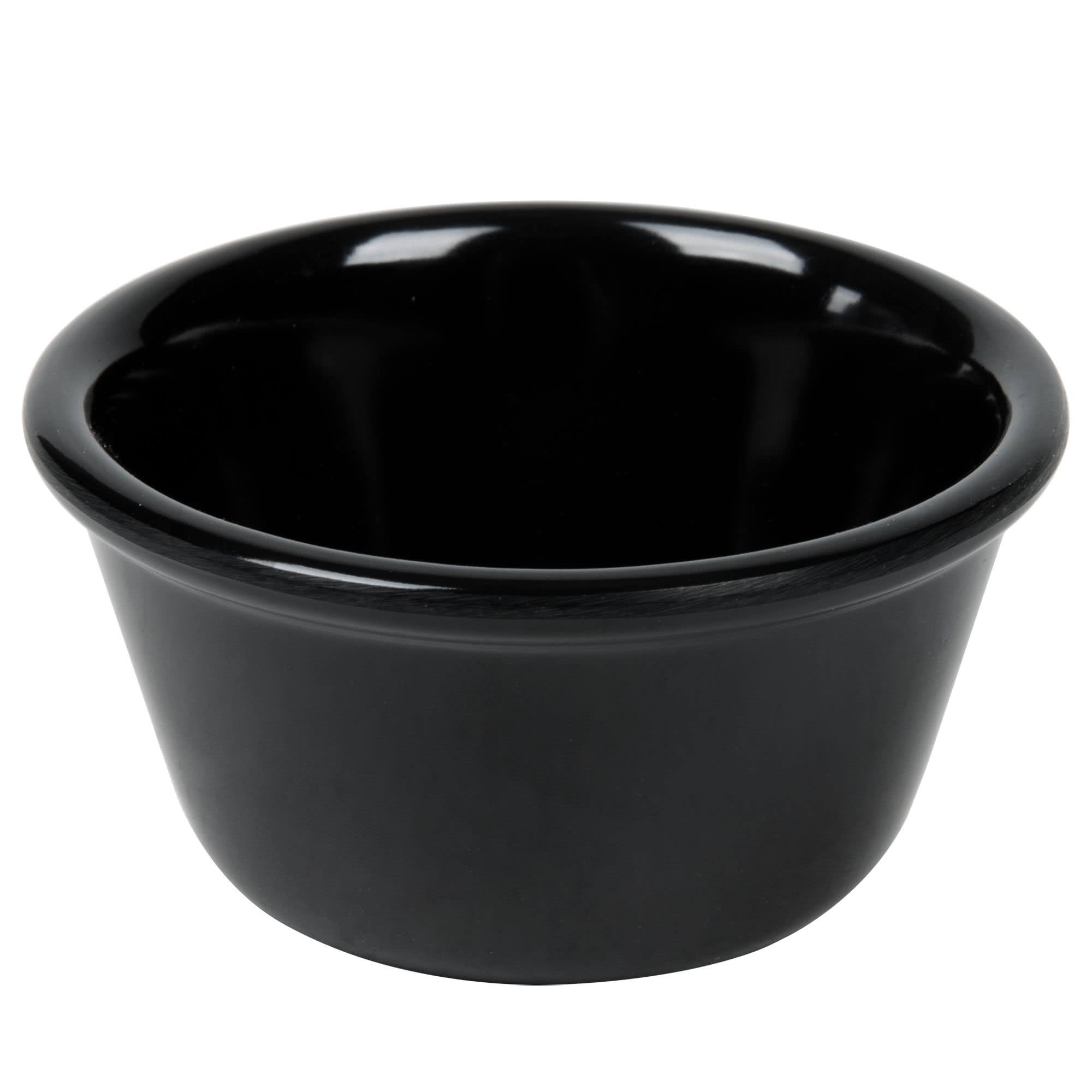 4 oz, 3 3/8x22 Black Melamine Smooth Ramekin, ,Melamine,Pack of 6, 12 Packs