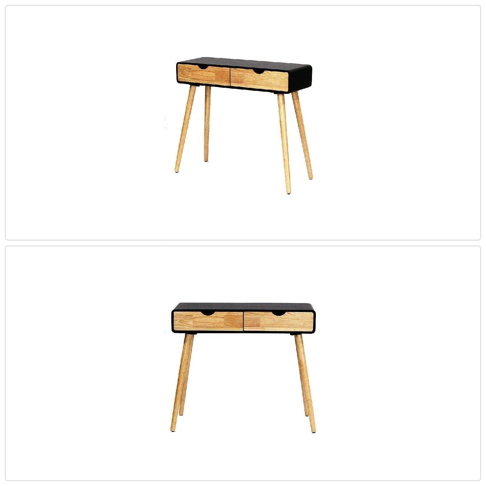 Heather Ann Euro Collection Writing Desk Console Table, Black