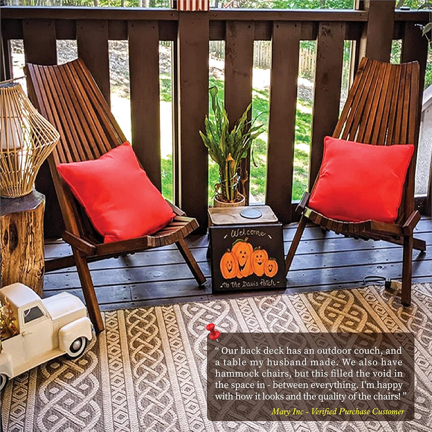 Melino Folding Wooden Outdoor Chairs - Low Profile, Acacia Wood Outdoor Lounge Chair, Stylish Wooden Folding Chair, Cinnamon - Great Wooden Patio Chair, Acacia Wooden Folding Chair for Your Home