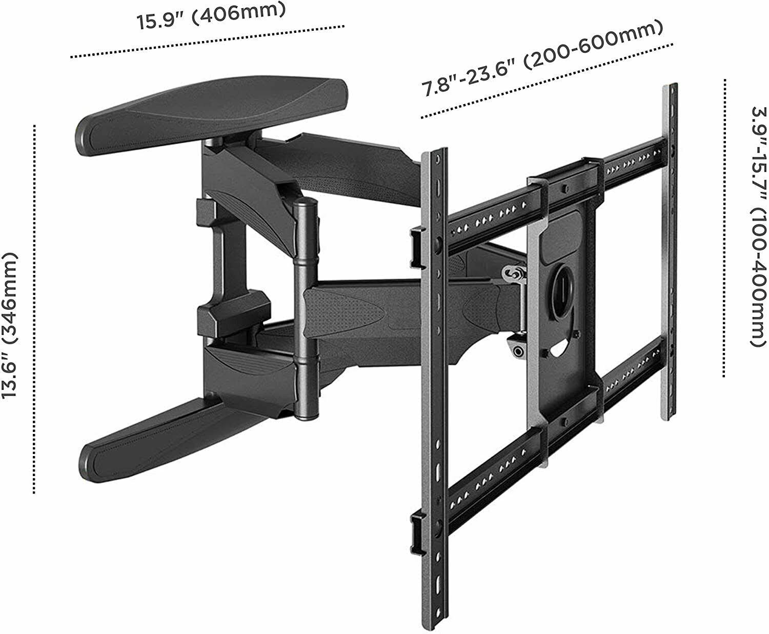 ONKRON TV Wall Mount Articulating Heavy Duty Bracket 42 to 70 inch LCD LED Flat Screen TVs Black (M6L)