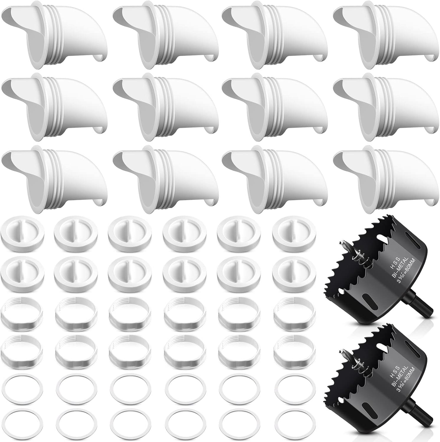 12 Pieces DIY Poultry Chicken Feeder No Waste Chicken Feeders Waterproof Poultry Feeder Supplement Sets with 2 Hole Saw Chicken Gravity Feeder for Buckets, Barrels, Bins, Troughs, Boxes (Red) Pack of 2