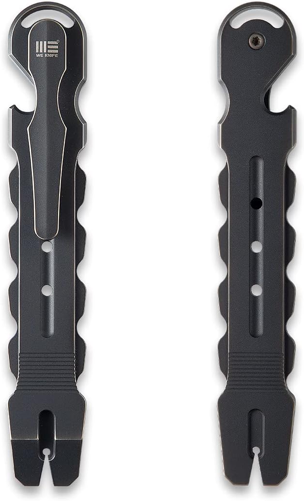 WeKnife Gesila Mini Pocket Flat Pry Bar Crowbar Multifunction EDC Titanium Tool Nail Puller Survival Opener No-Slip And Corrosion Resistant A-08B(Gray)-1 PACK