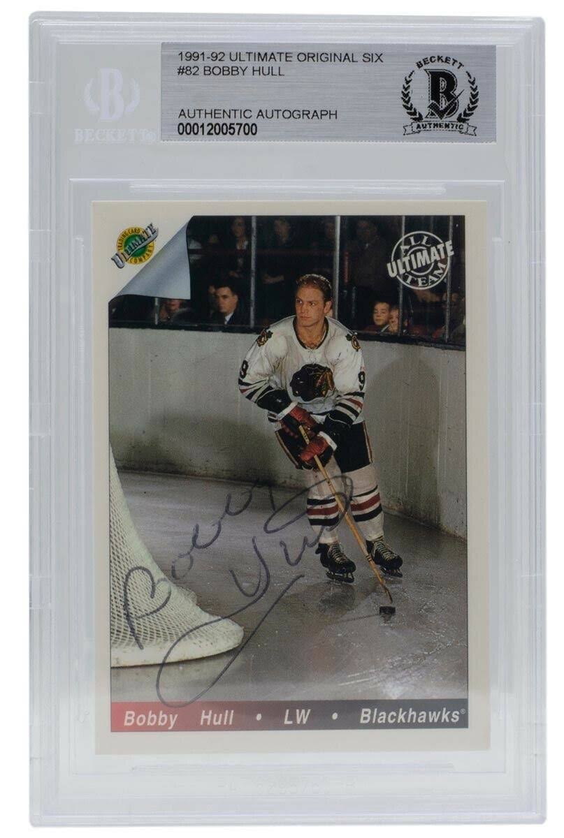 Bobby Hull Blackhawks Signed 1991-92 Ultimate Original Six 82 Card BAS