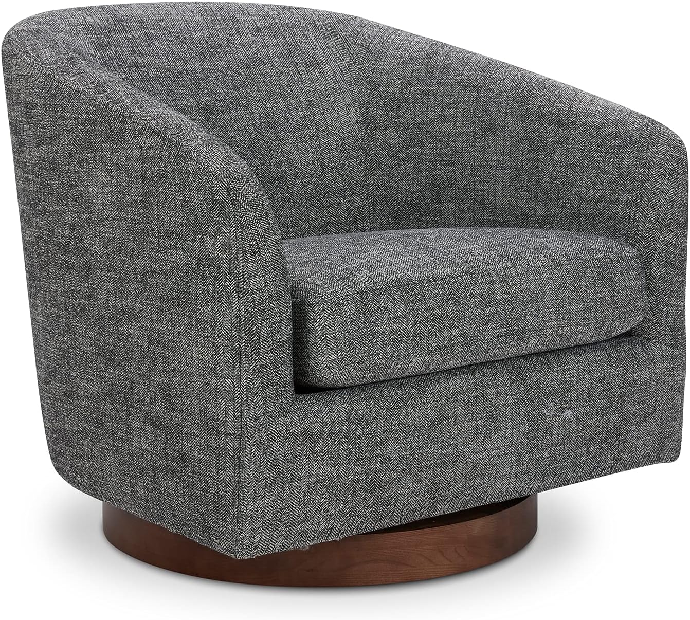 CHITA Swivel Accent Chair Armchair, Round Barrel Chair in Fabric for Living Room Bedroom, Pebble Grey