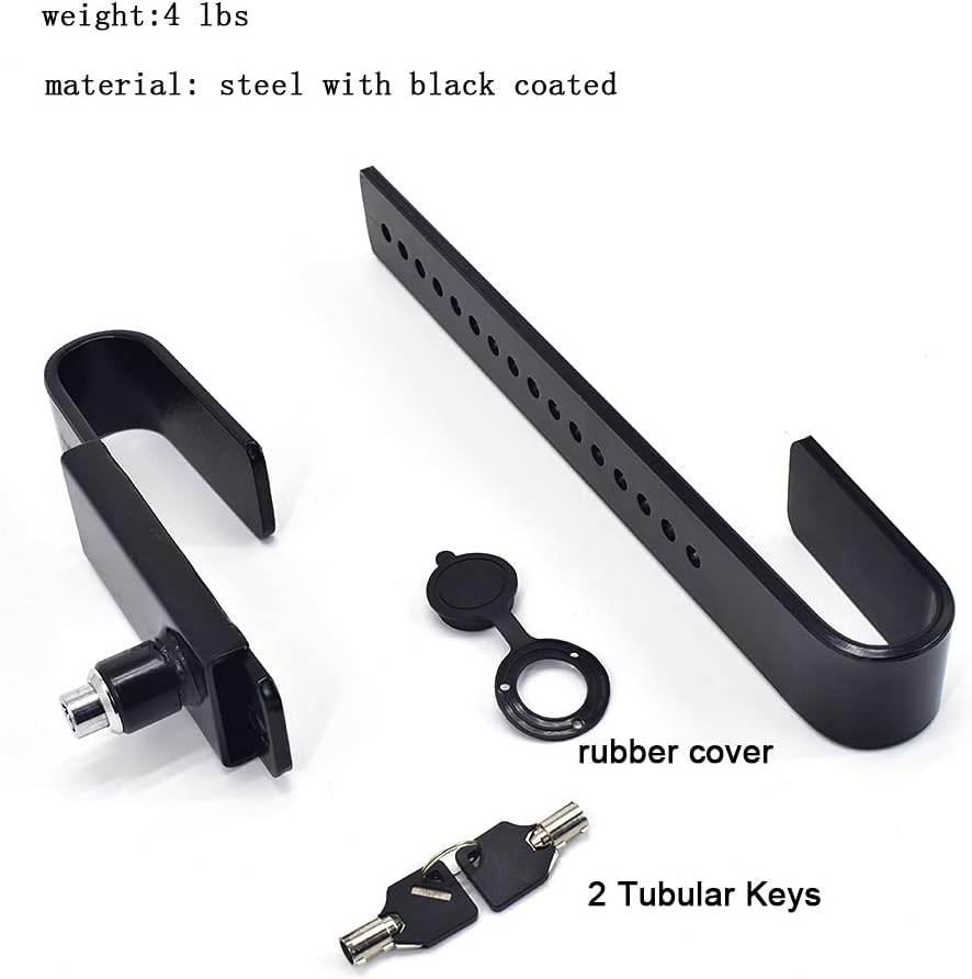 SINCERITYLI Steel Cargo Door Lock/Shipping Container Lock with 2 Tubular Keys and Rubber Cover Adjustment Range: 9