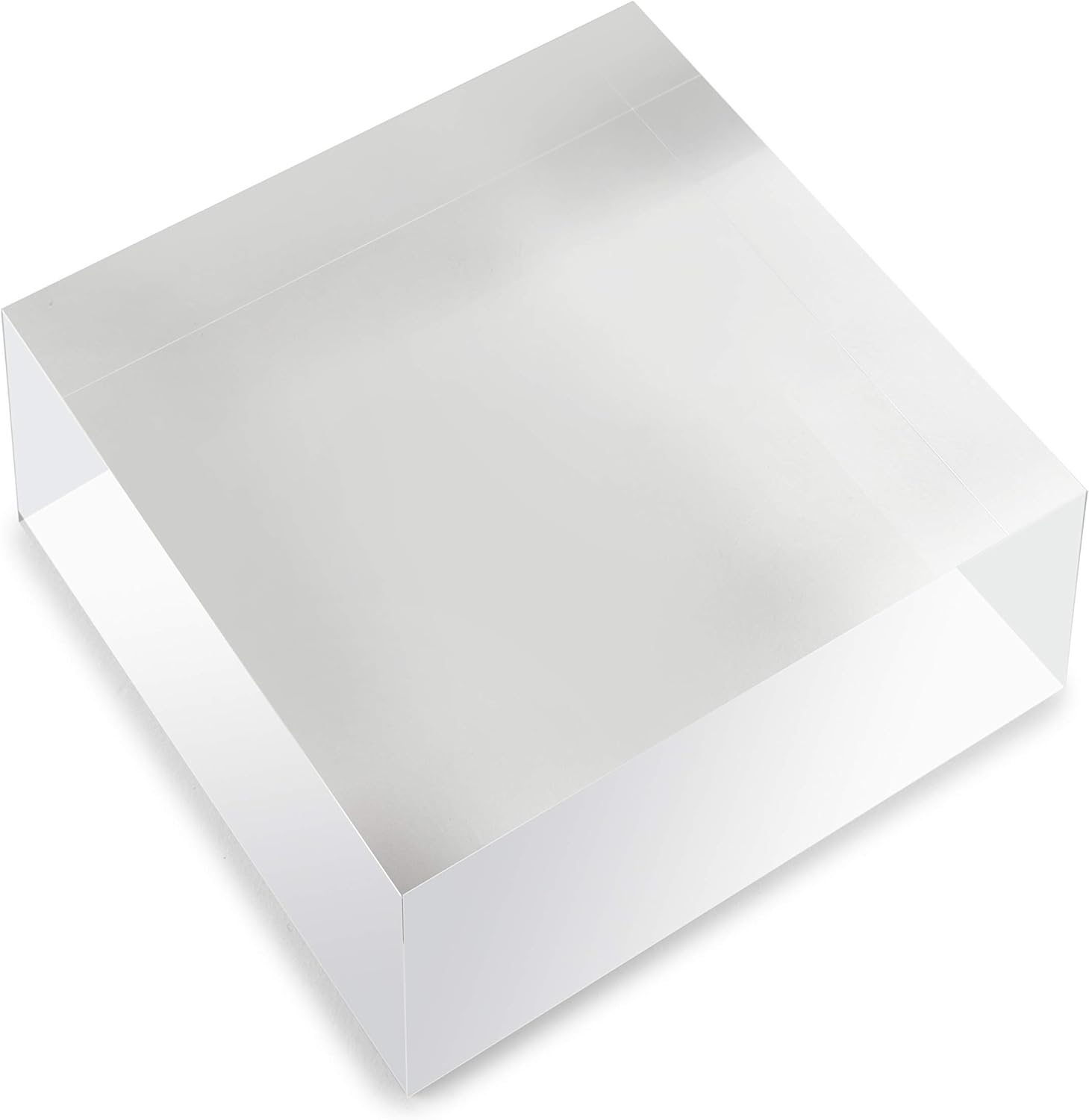 Huang Acrylic Clear Thick Square Riser Block for Display 5 x 5 x 2 inches Pack of 2