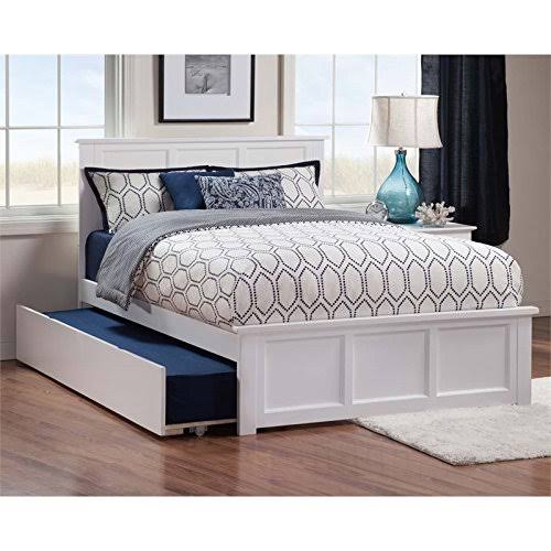 Leo u0026 Lacey Urban Full Trundle Platform Bed in White