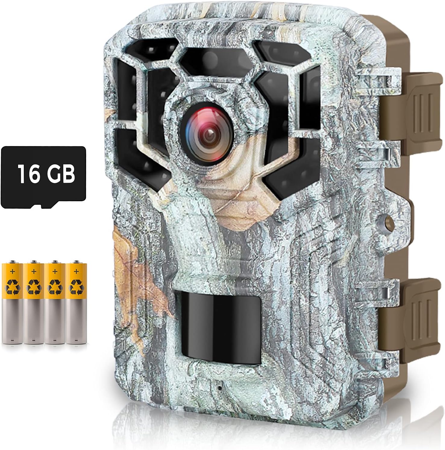 HAWKRAY Trail Camera,1080P 16MP Mini Hunting Game Cameras with 16GB SD Card and 4 Batteries 120° Wide-Angle Night Vision Motion Sensor 0.2s Trigger Speed Small Trail Game Cam IP65 Waterproof 2.0