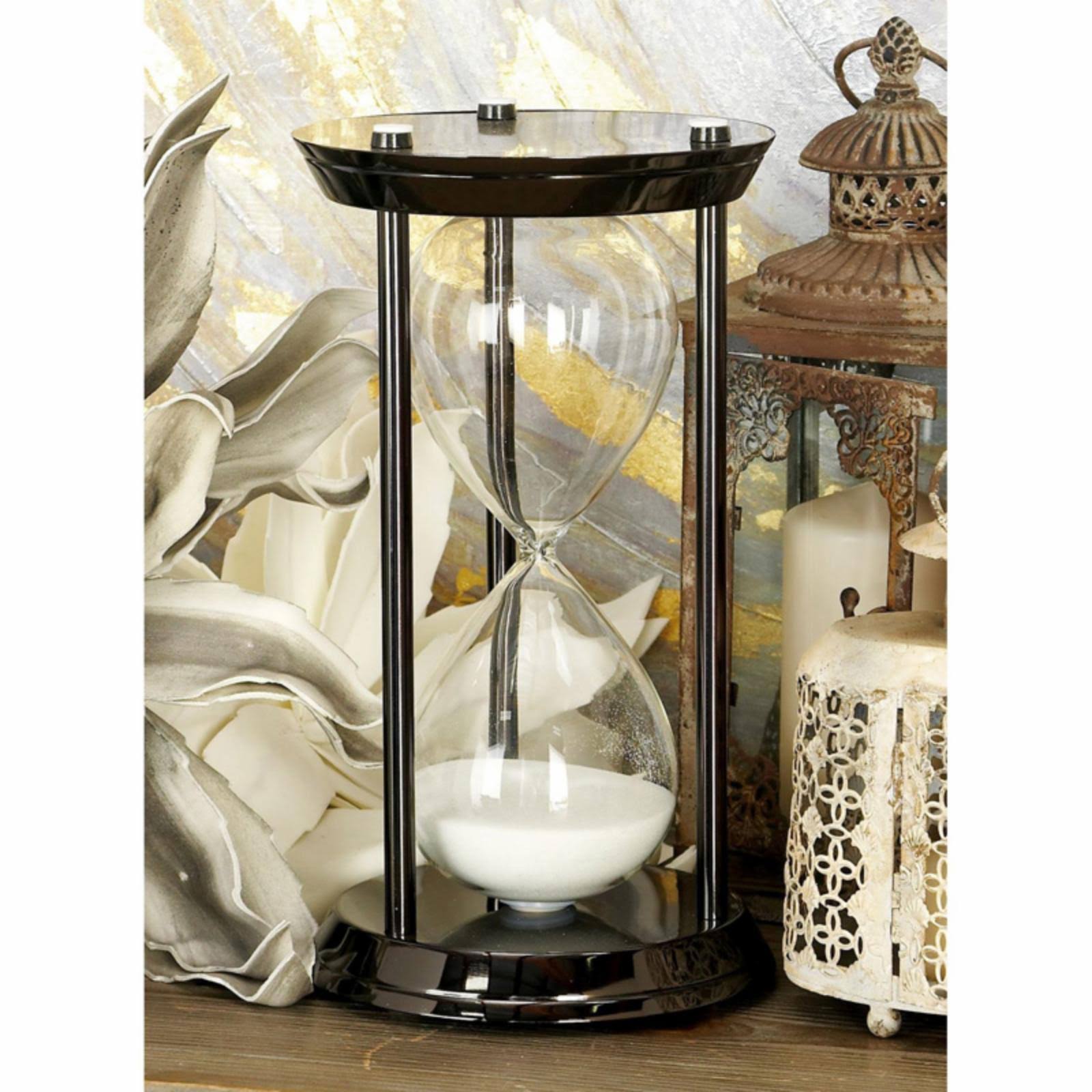 Metallic Black Metal/Glass Sand Timer