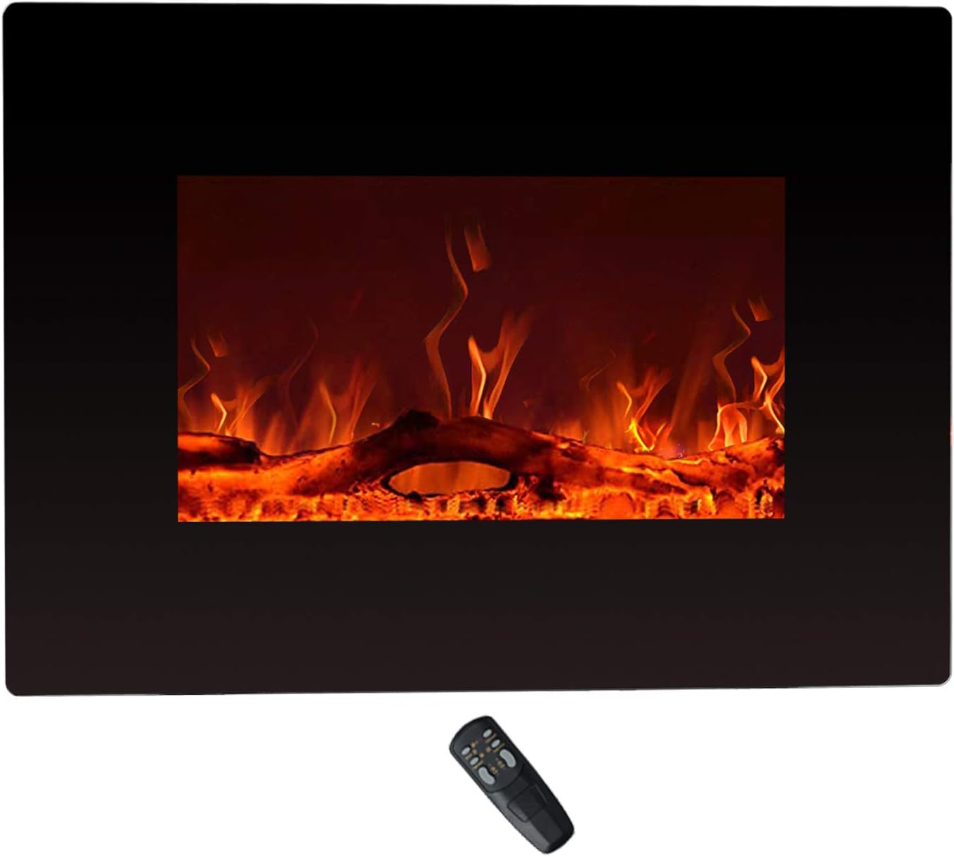 C-Hopetree Electric Fireplace, Wall Mounted or Freestanding Portable Room Heater with Remote and Thermostat, 22 Inch Wide