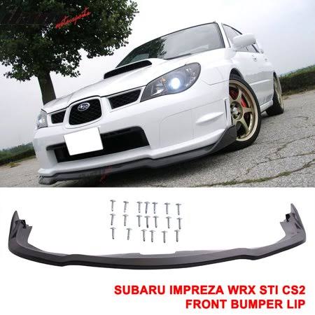 Front Bumper Lip Fits 2006-2007 Subaru Impreza WRX | CS2 Style PP Black Front Lip Spoiler Splitter by Ikon Motorsports