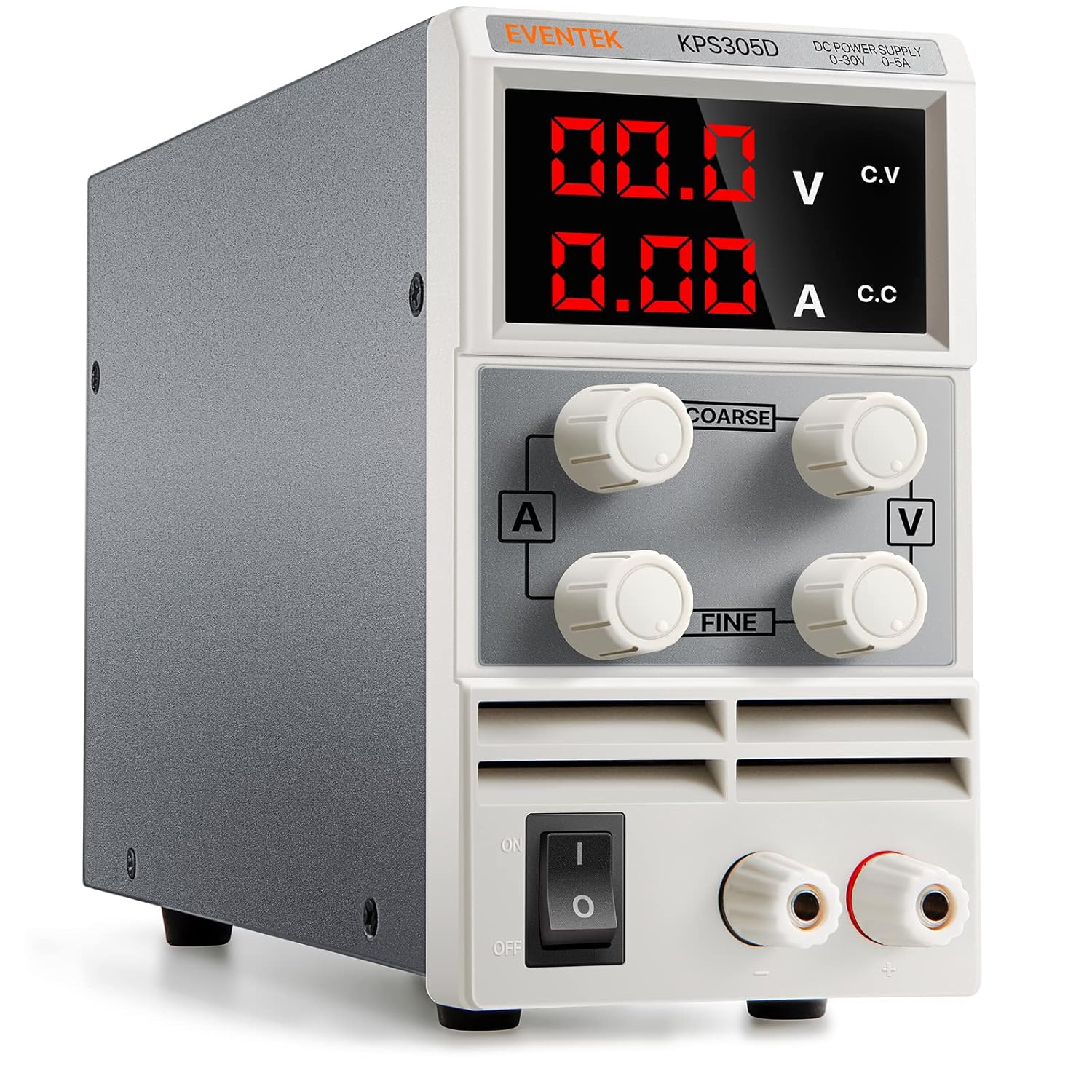 DC Power Supply Variable(0-30 V 0-5 A), Eventek KPS305D Adjustable Switching Regulated Power Supply Digital, with Alligator Leads US Power Cord Pack of 2