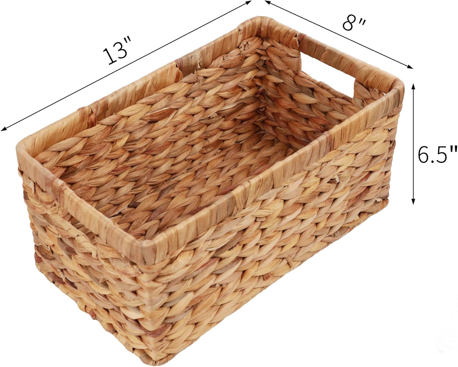 WJ eTrade Storage Baskets, Wicker Storage Baskets Bins, Water Hyacinth Hand-woven Baskets for Organizing, Set of 2 Pack of 2
